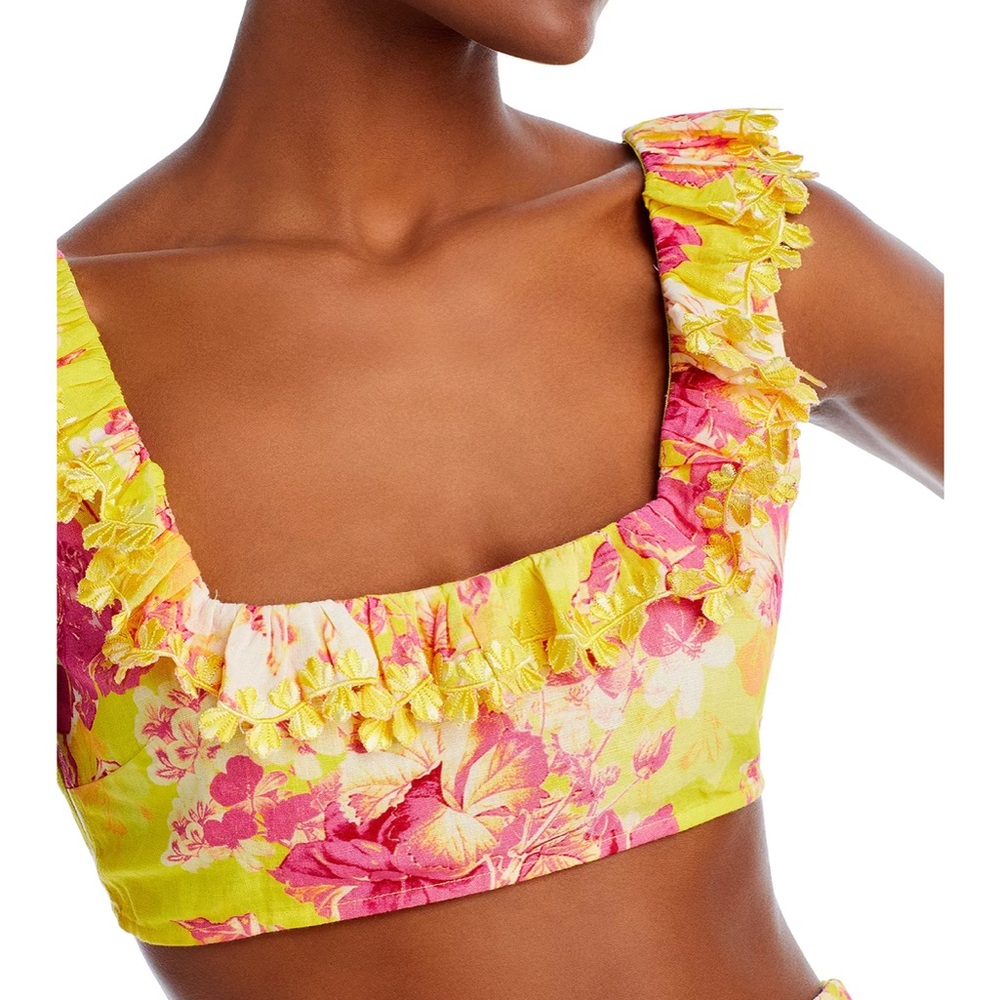 NWT Hemant and Nandita Embroidered Floral Print Crop Top and Midi Skirt Set - M - Picture 4 of 9